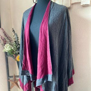 NWOT Melifluos Super Soft Burgundy and Grey Cardigan Shawl OSFM